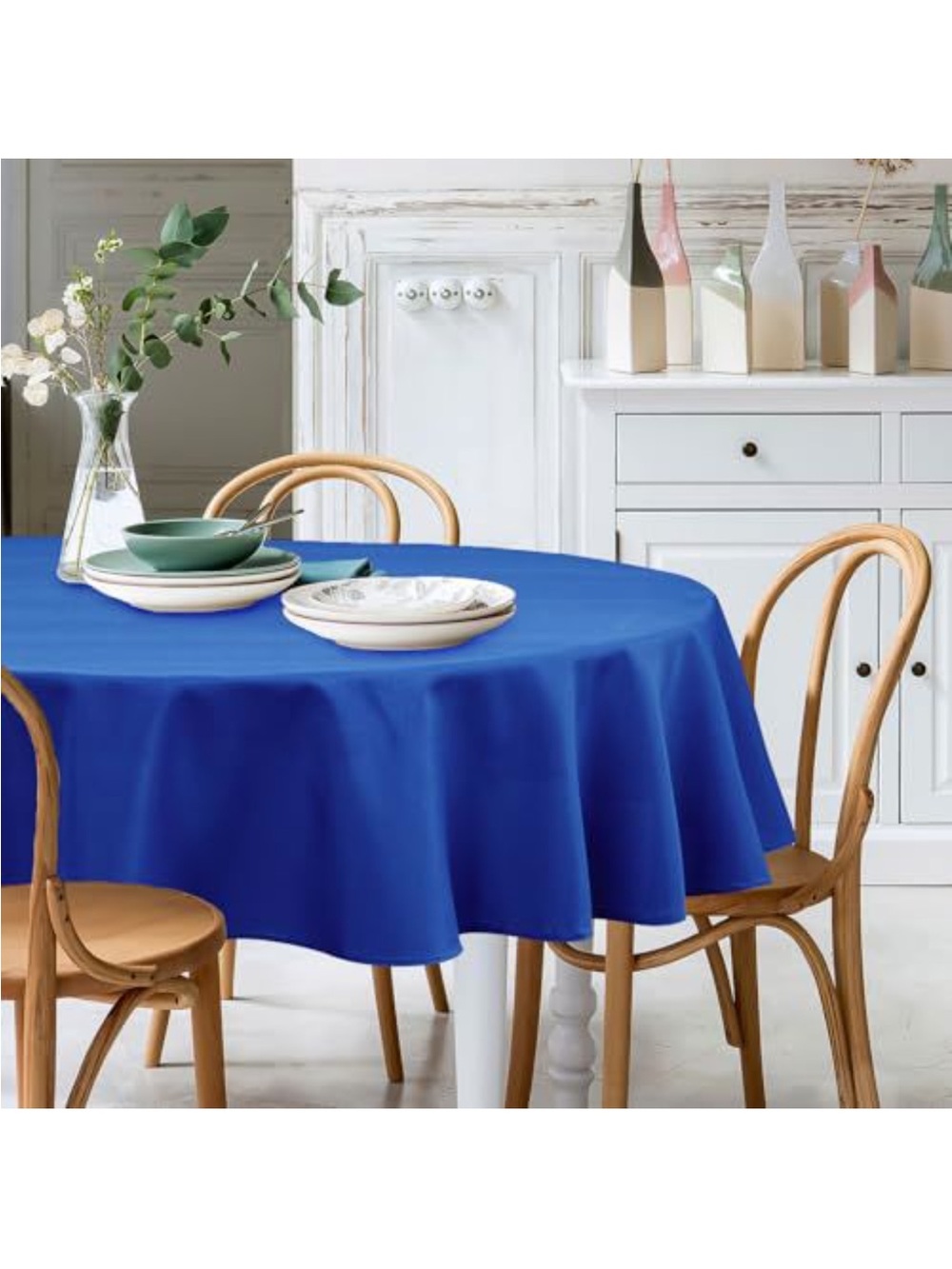 NEW Classic Round Royal Blue Tablecloth, XWZO 70” round